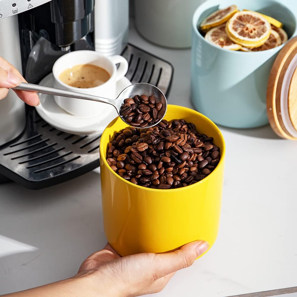 Tarro cerámica almacenamiento alimentos tapa madera 58oz