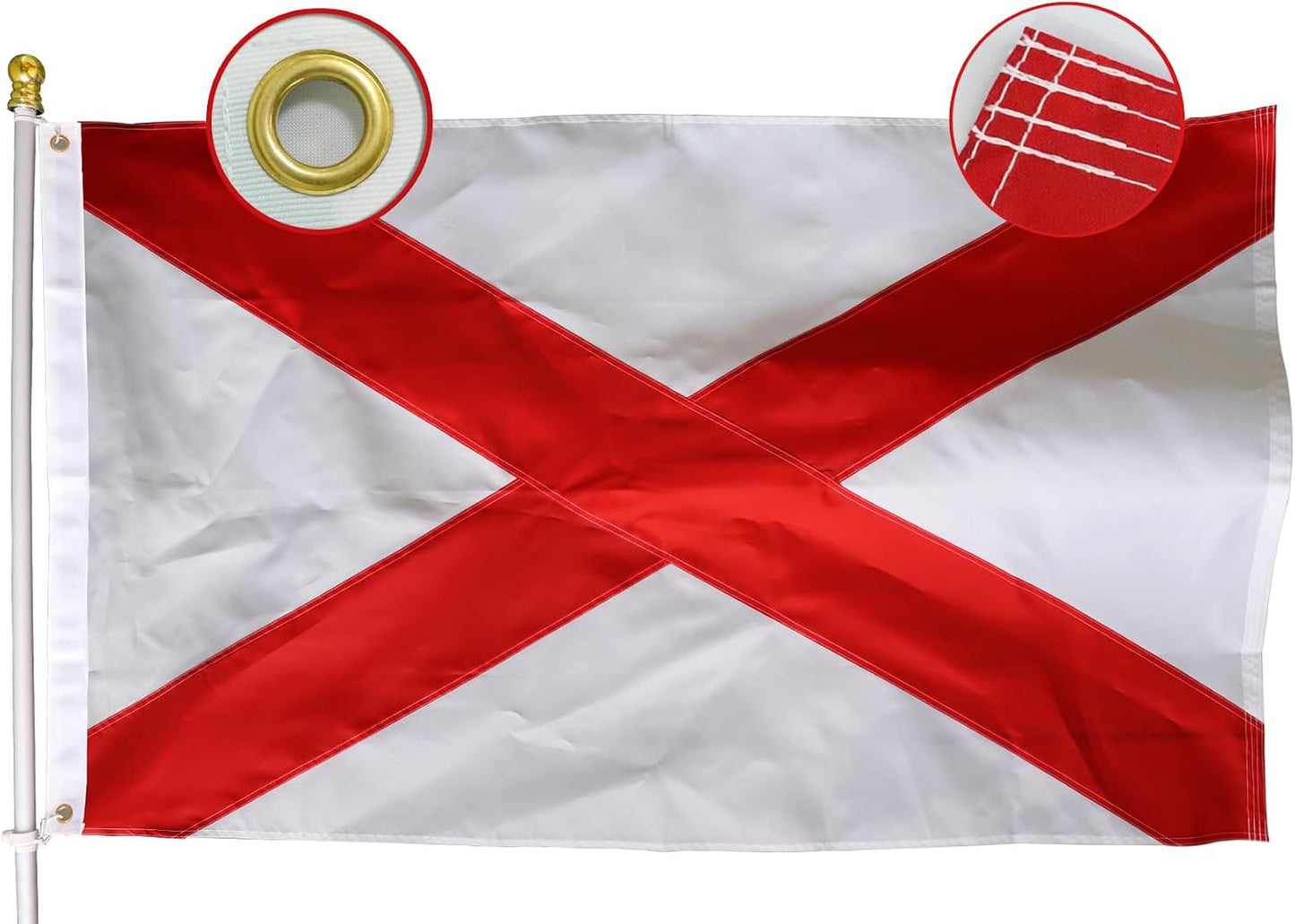 Bandera Alabama 3x5ft nailon Oxford 210D duradero