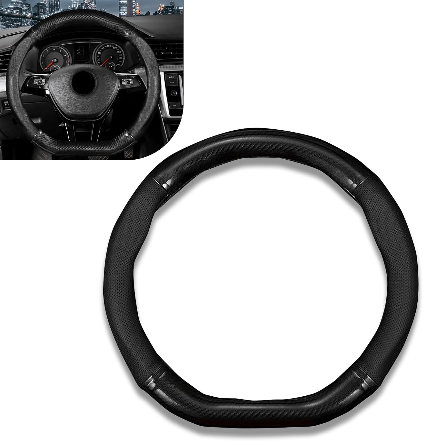 Funda volante universal fibra carbono antiderrap