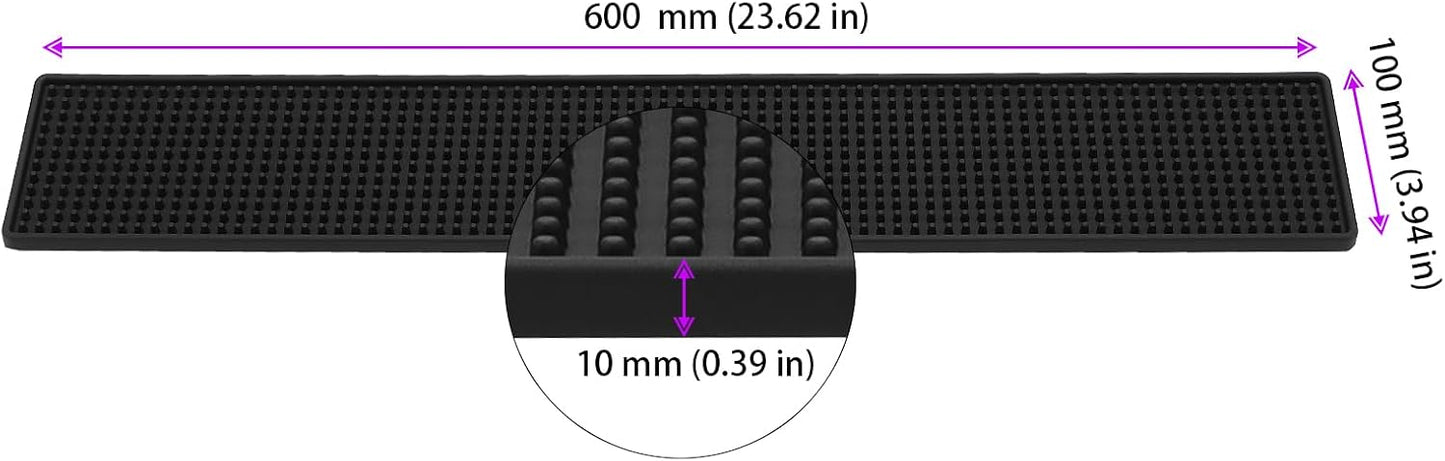 5 Alfombrillas Goma Negras 4x24pulg Antiderrap Bar