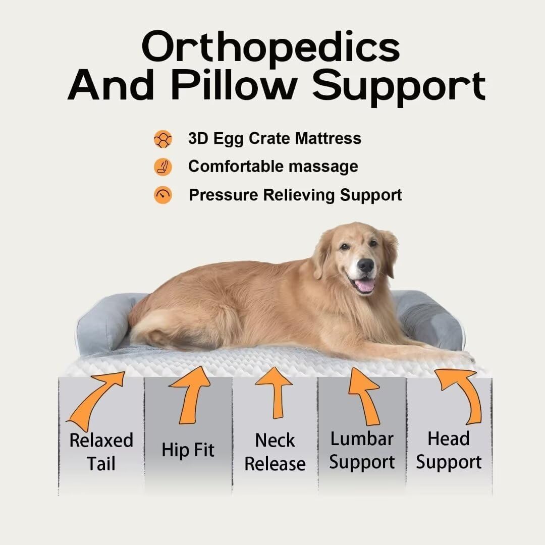 Cama ortopédica perro mediano espuma funda lavable gris