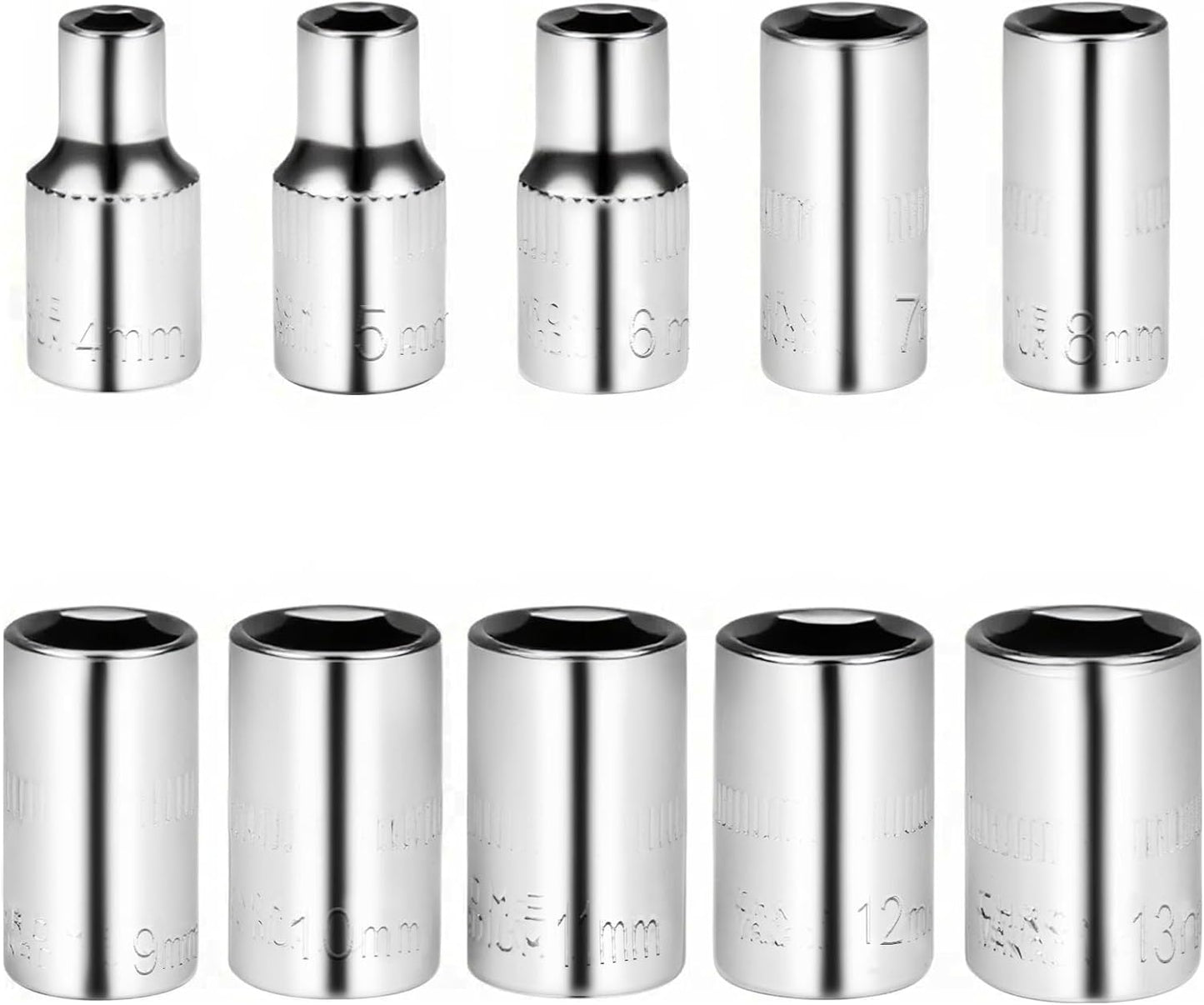 Set 10 Pzas Llaves Vaso 1/4pulg 0.157-0.512pulg