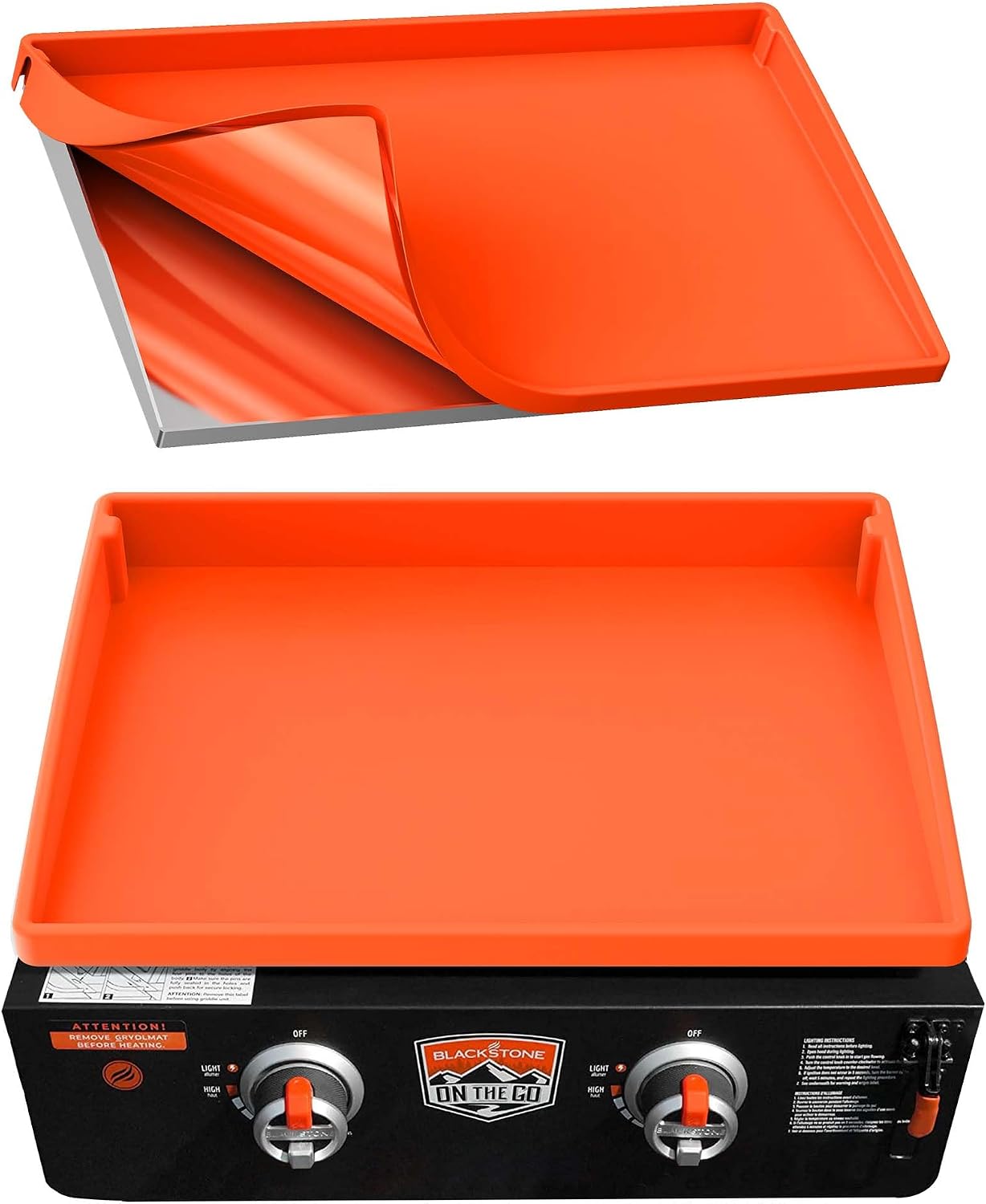 Alfombrilla silicona para parrilla Blackstone naranja