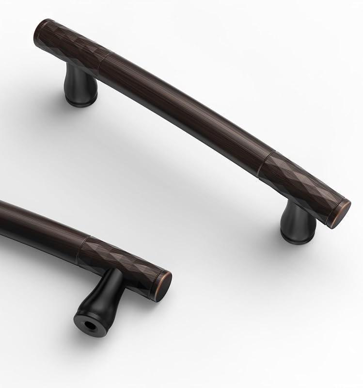 10 Tiradores Gabinete Bronce Aceitado 3.75"