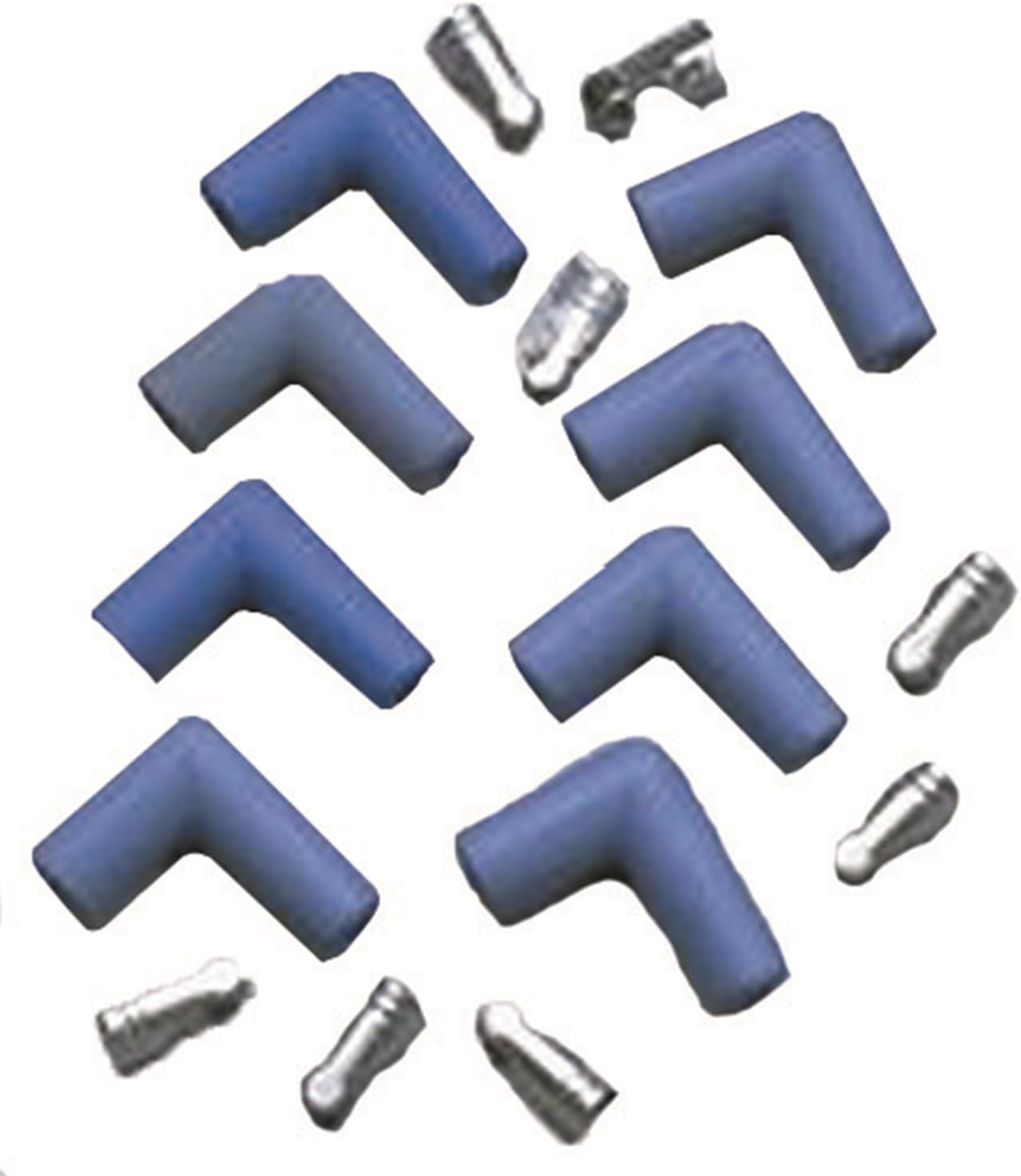 Kit terminales bujía 90 grados azul 8 Pzas