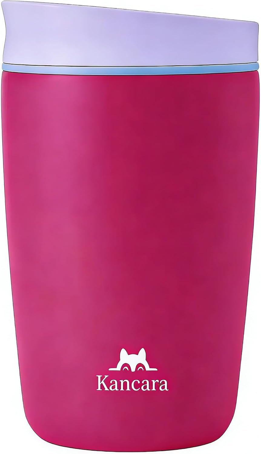 Vaso café aislado acero inox con tapa deslizante 12oz BB rosa
