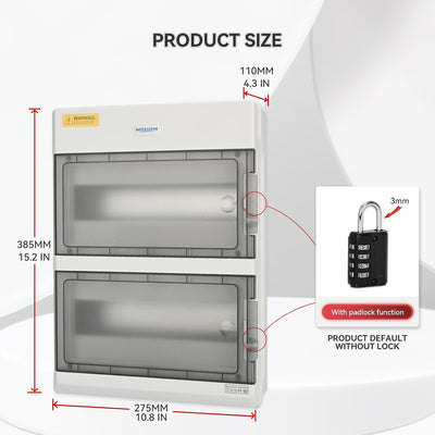 Caja distribución energía 24 vías riel DIN impermeable IP66