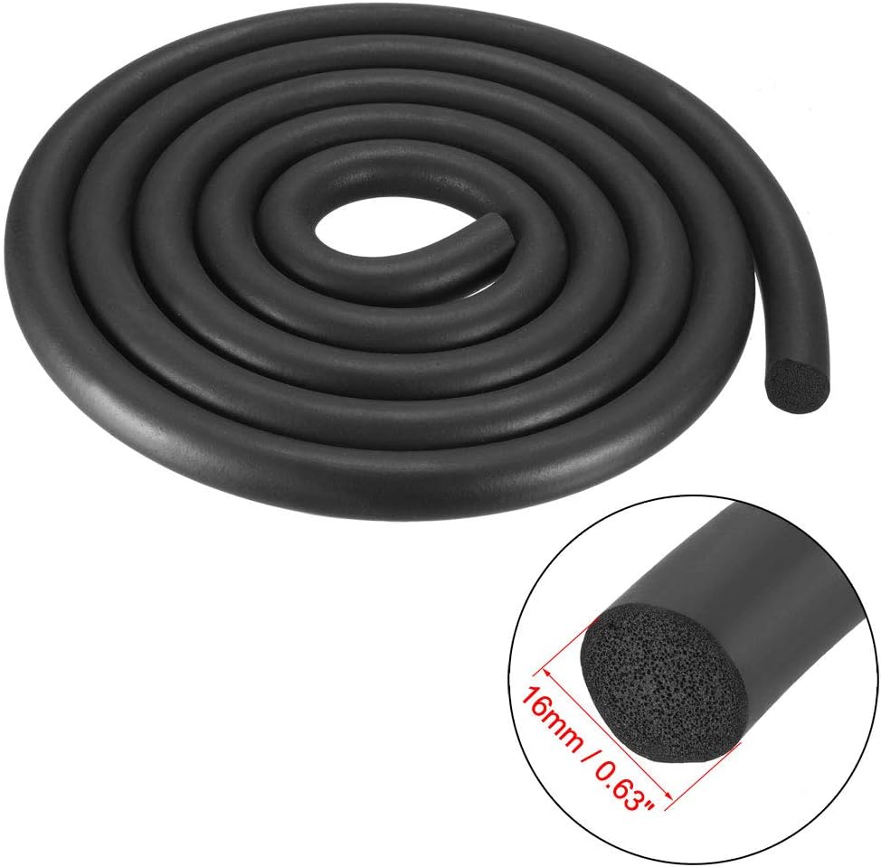 Tira sello espuma 0.63pulg 6.6ft color negro