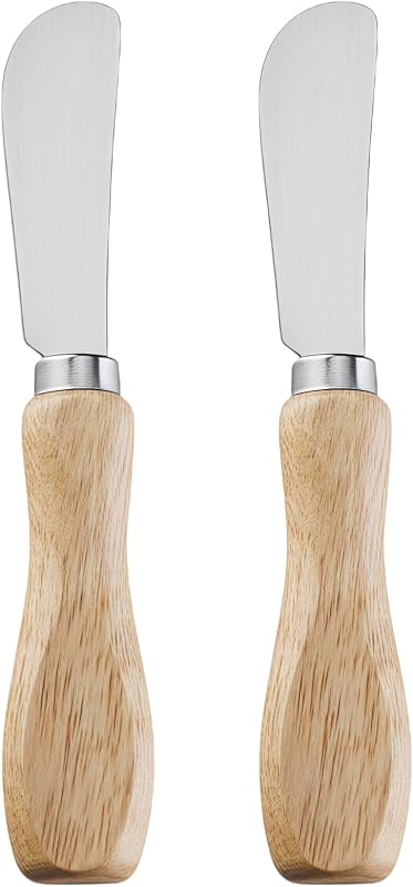 Set 2 Cuchillos Mantequilla Mango Roble Acero Inox
