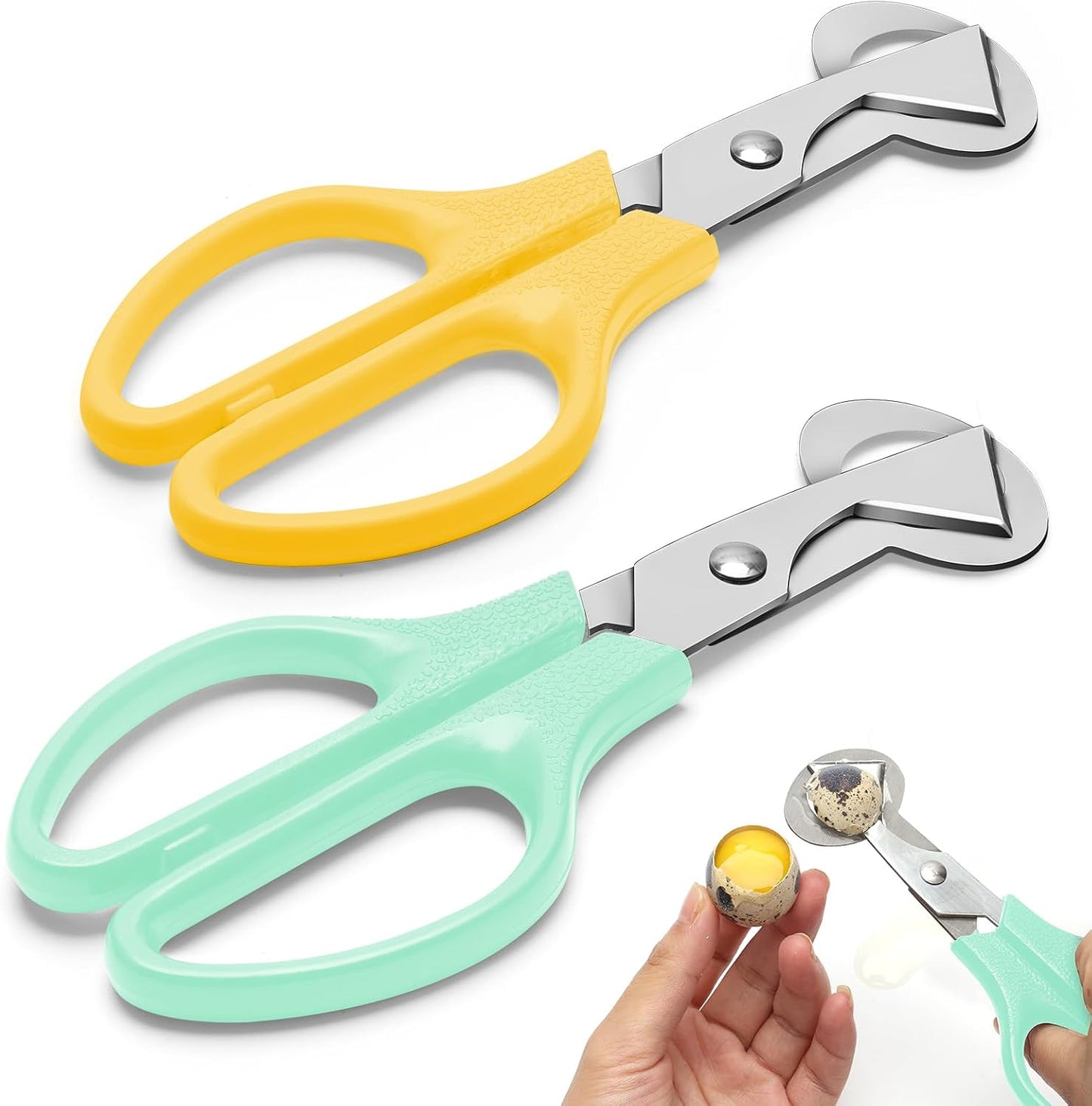 Tijeras cortadoras huevos codorniz acero inox 2 Uds