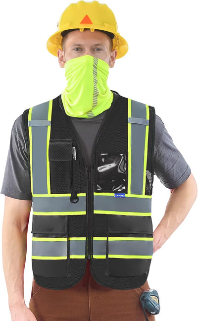 Chaleco seguridad ANSI/ISEA visibilidad alta con cremallera