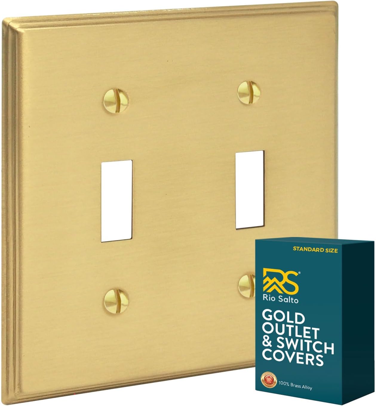 Placa interruptor dorado metal moderno 2