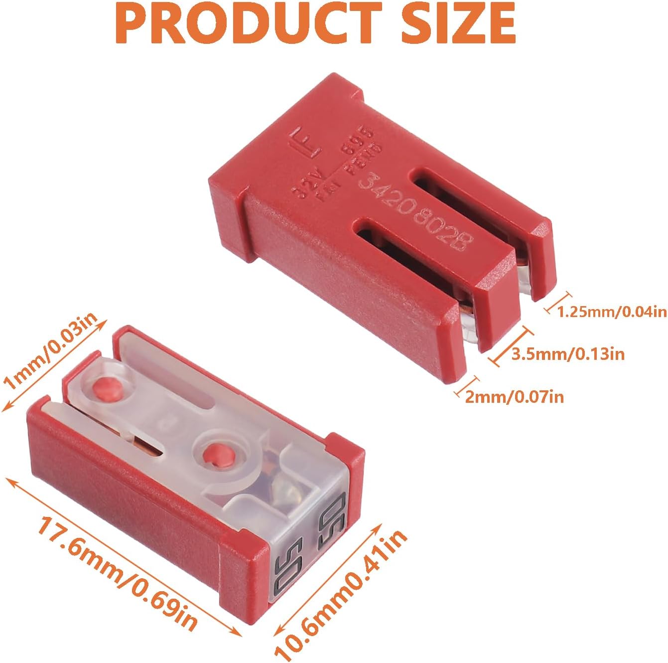 Kit fusibles cartucho 50A 32V para auto 10uds