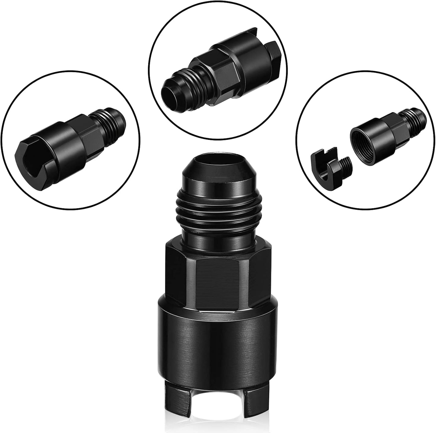2 Pzas Adaptador Combustible 3/8-5/16" SAE Aluminio