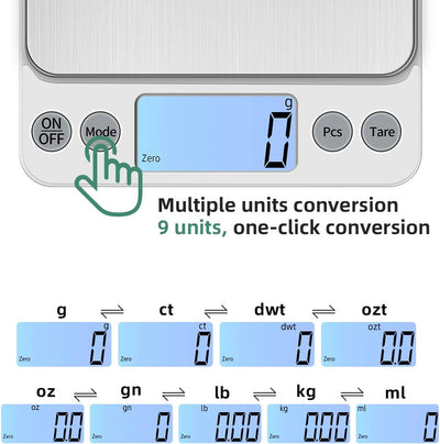Báscula cocina digital 22lbs gramos oz pantalla LCD alta precision