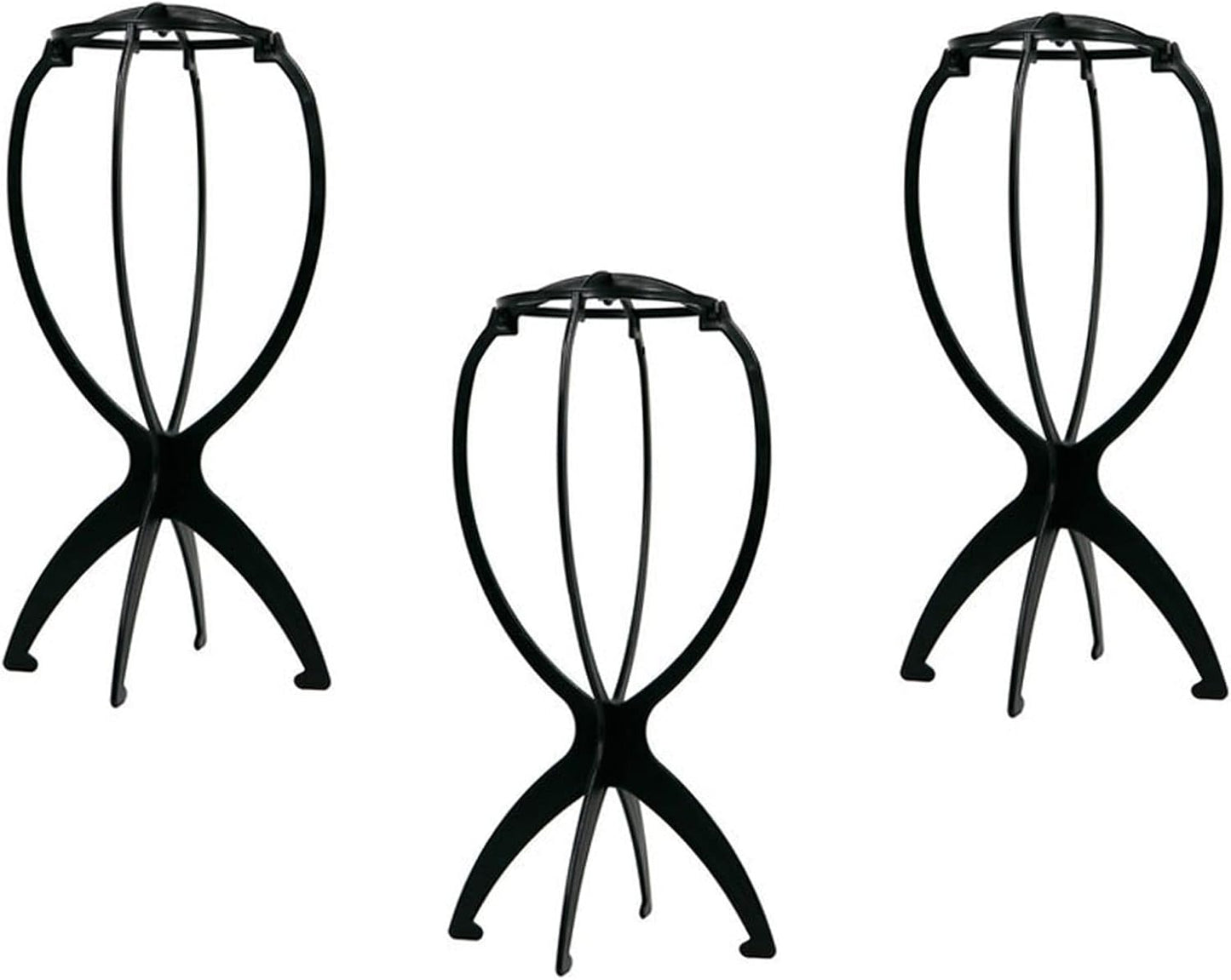 Soporte plástico para sombrero y peluca 3 pzas negro