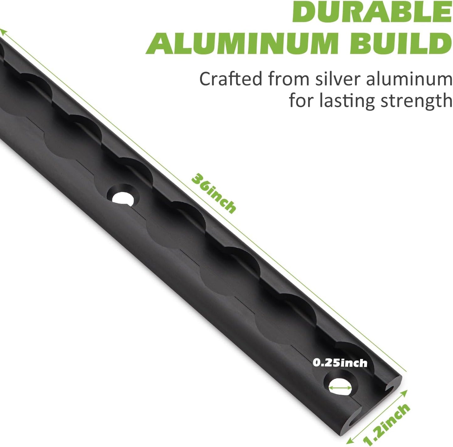4 Pzas Rail L 36" Aluminio para Remolques Negro