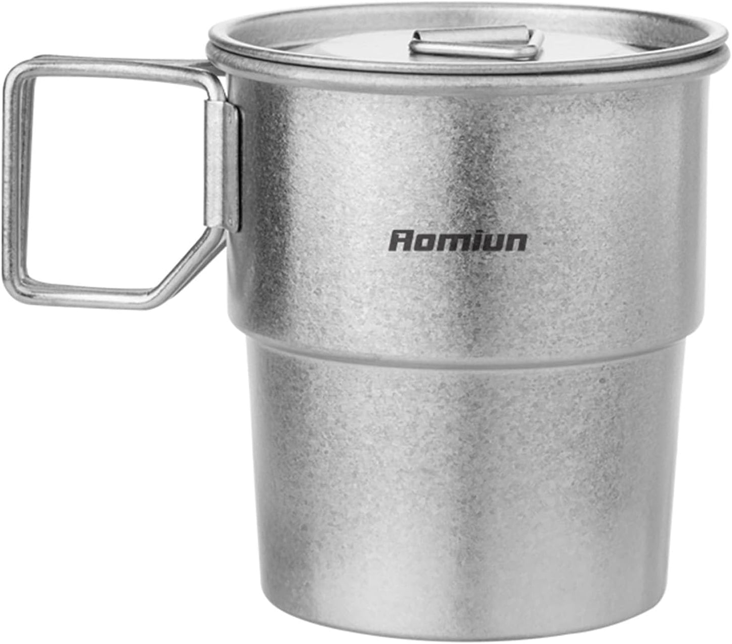 Taza titanio 10oz con mango plegable para camping