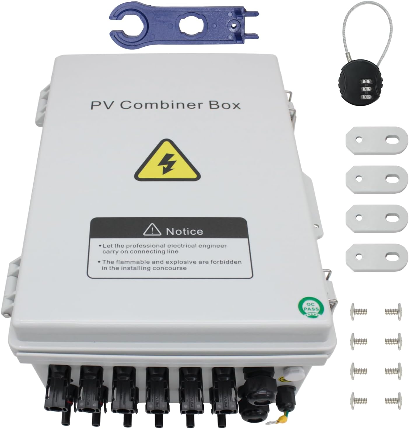Caja combinadora solar ABS impermeable con 6 cuerdas 15A