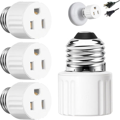 3 Pack Adaptador Enchufe Toma Luz E26 a Salida Roscada 2/3