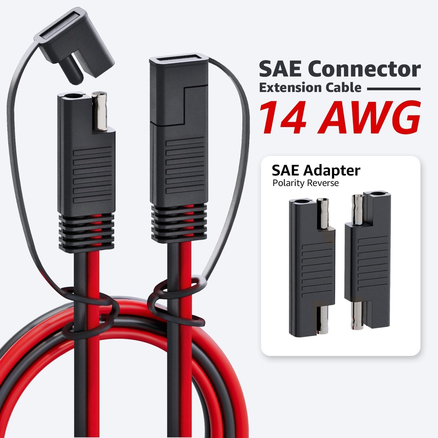 Cable extensión SAE 6ft 14AWG para automóvil panel solar