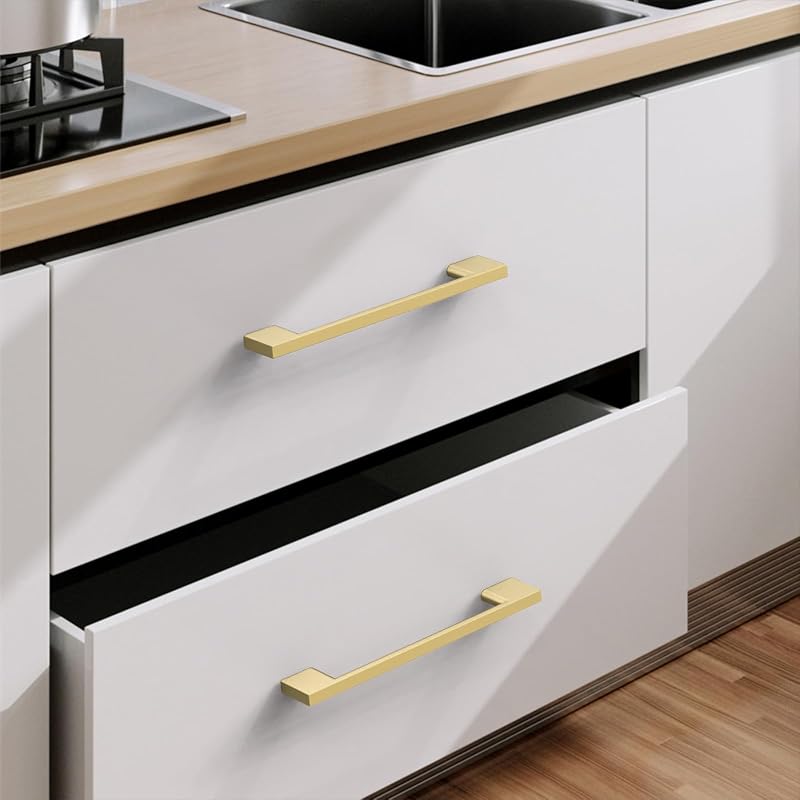 Tiradores cajón cocina dorados 3.75"
