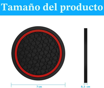 4 Pzas posavasos antideslizante 2.75pulg tapete accesorios coche