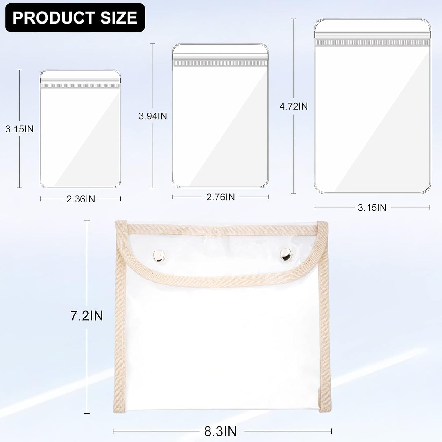 110 bolsas organizadoras joyas PVC con cremallera