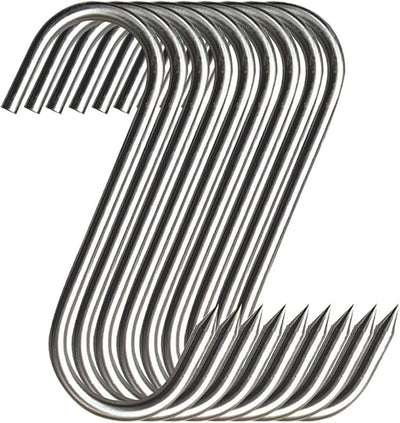 20 Ganchos Acero Inox 5.1" para Colgar Carne