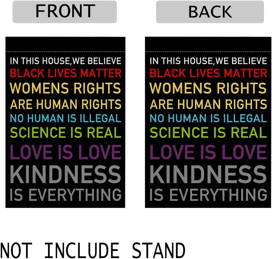 Bandera jardín doble cara 12x18in This house we believe