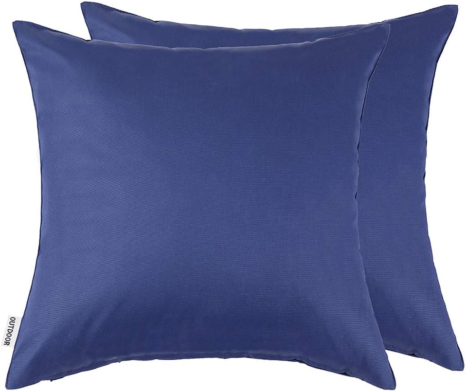 2 Pzas Fundas Almohada Exteriores Impermeables 16x16" Azul