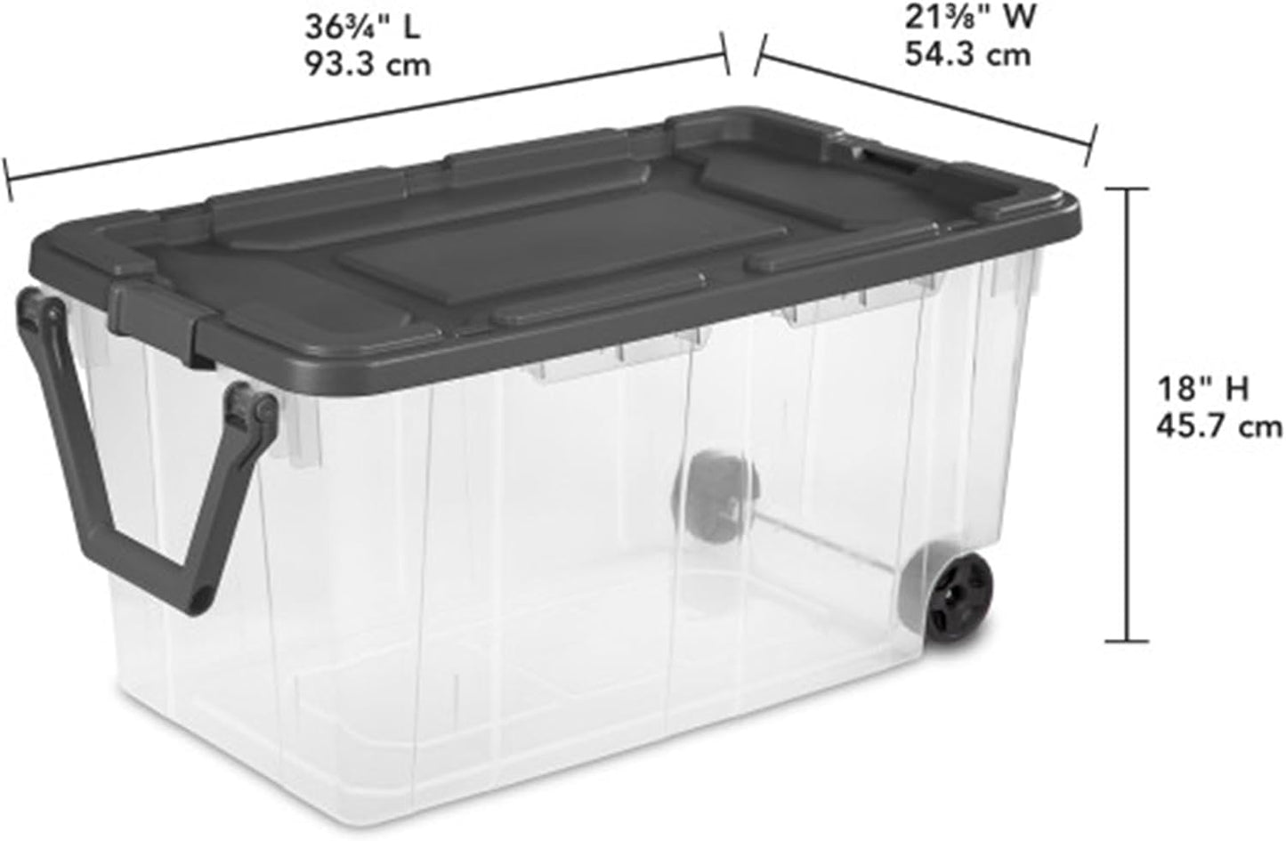 2 Cajas Apilables Plástico Transparente 160qt con Tapas