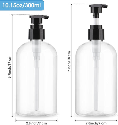 Dispensador botellas plástico transparente 10.1oz paquete 2