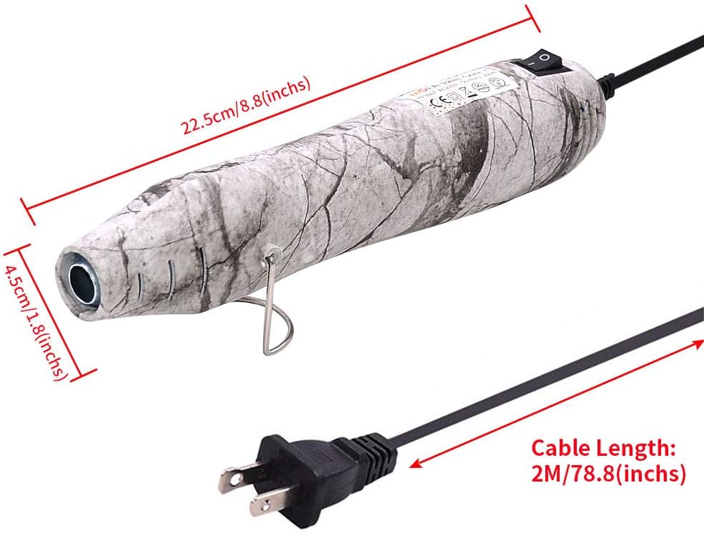 Pistola calor resina 300W cable 6.6ft multiusos