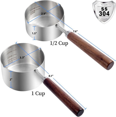 Juego 2 Cucharas Comida Perro Acero Inox 304 Taza Medidora