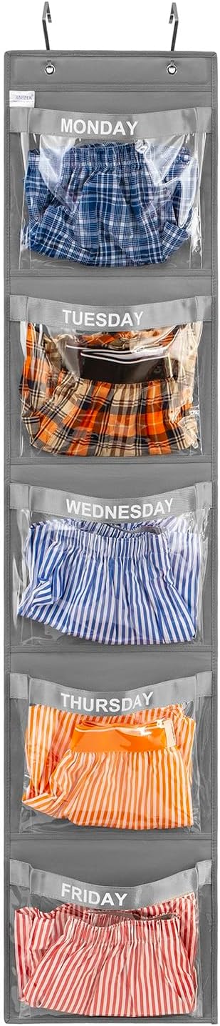 Organiz. ropa infantil semanal colgante gris