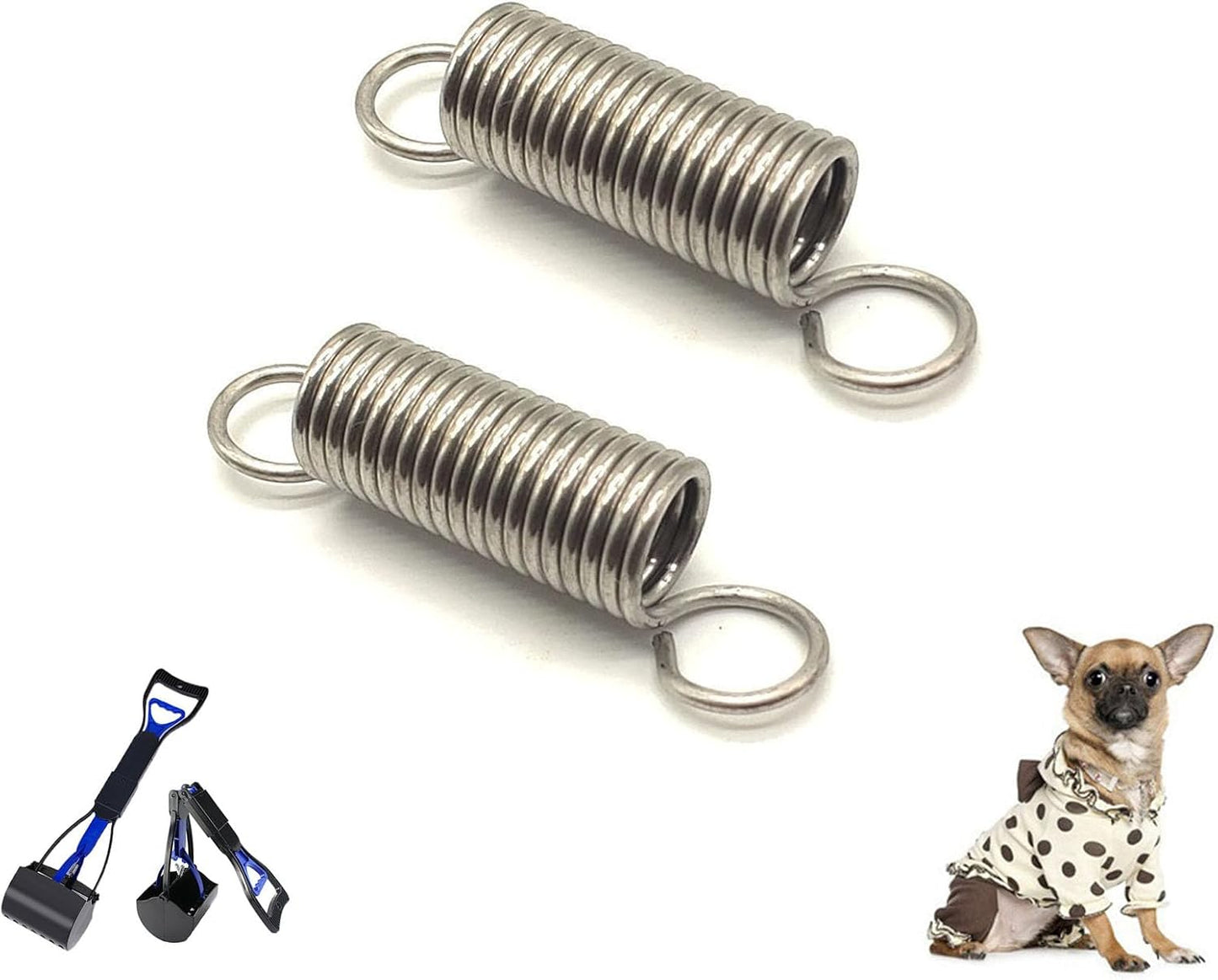 2 Resortes Recogedor Excrementos Perro 1.969pulg Doble Gancho