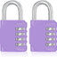 2 Candados Combinación 4d Reajustables Exteriores Púrpura
