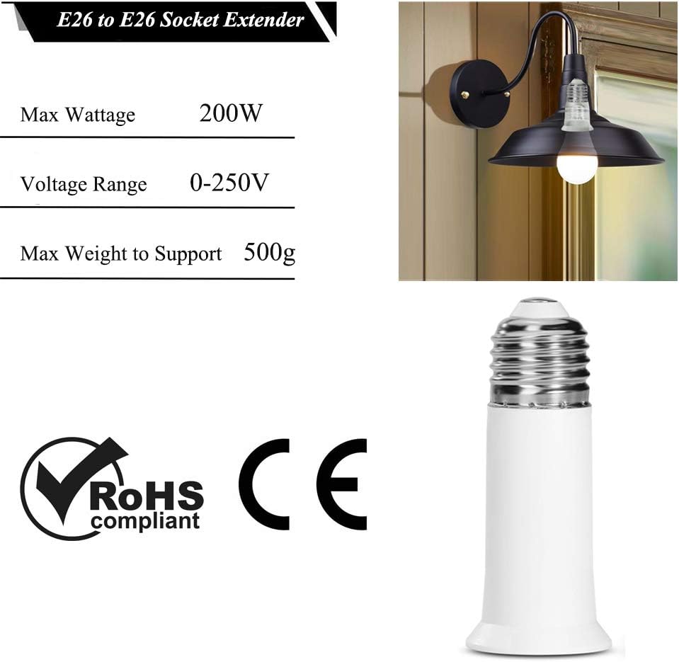 Extensor enchufe E26 2.56pulg pack 2