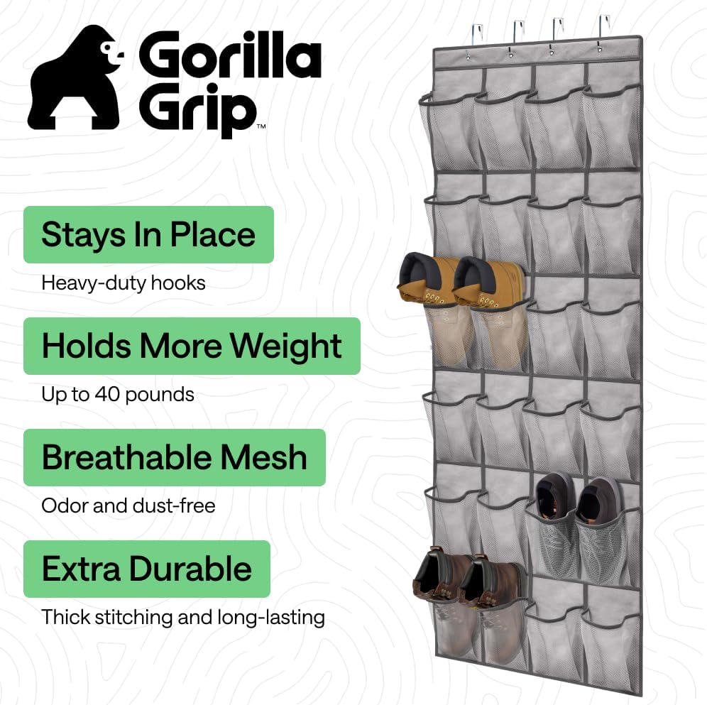 Organiz. zapatos puerta 24 bolsillos malla transpirable
