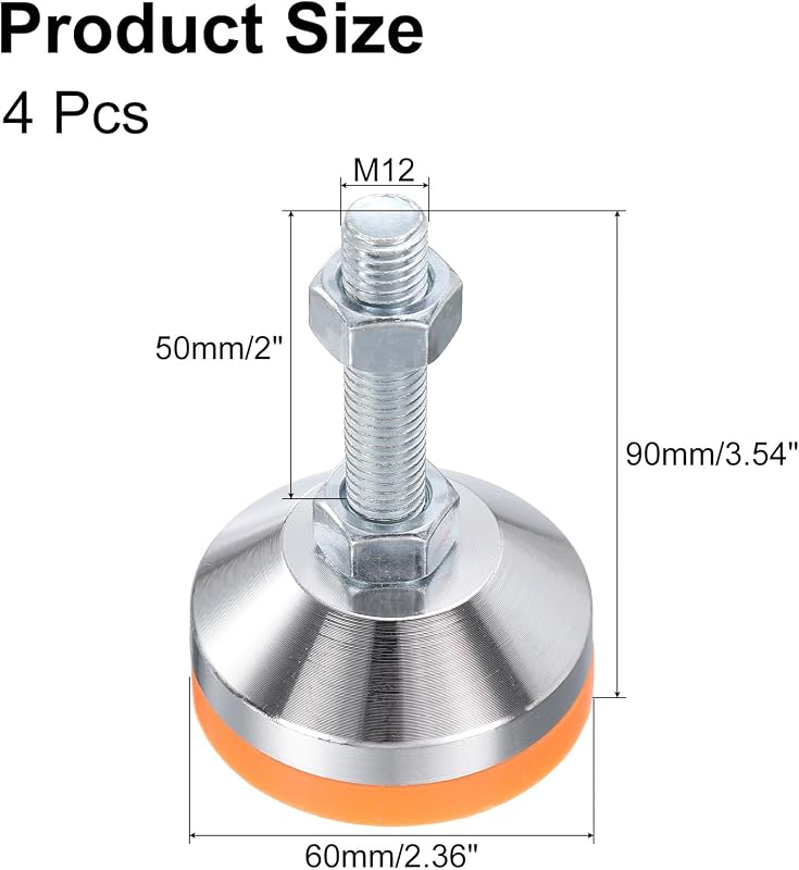 8 Pzas patas niveladoras M12 antiderrap para muebles