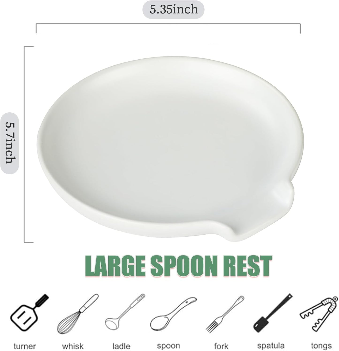 Soporte cuchara cerámica 5.7pulg para estufa cocina