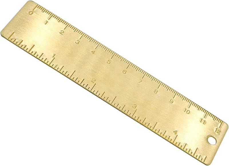 Regla de latón 4.7pulg doble escala medición dibujo