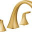 Kit moldura grifo bañera romana dos manijas oro cepillado