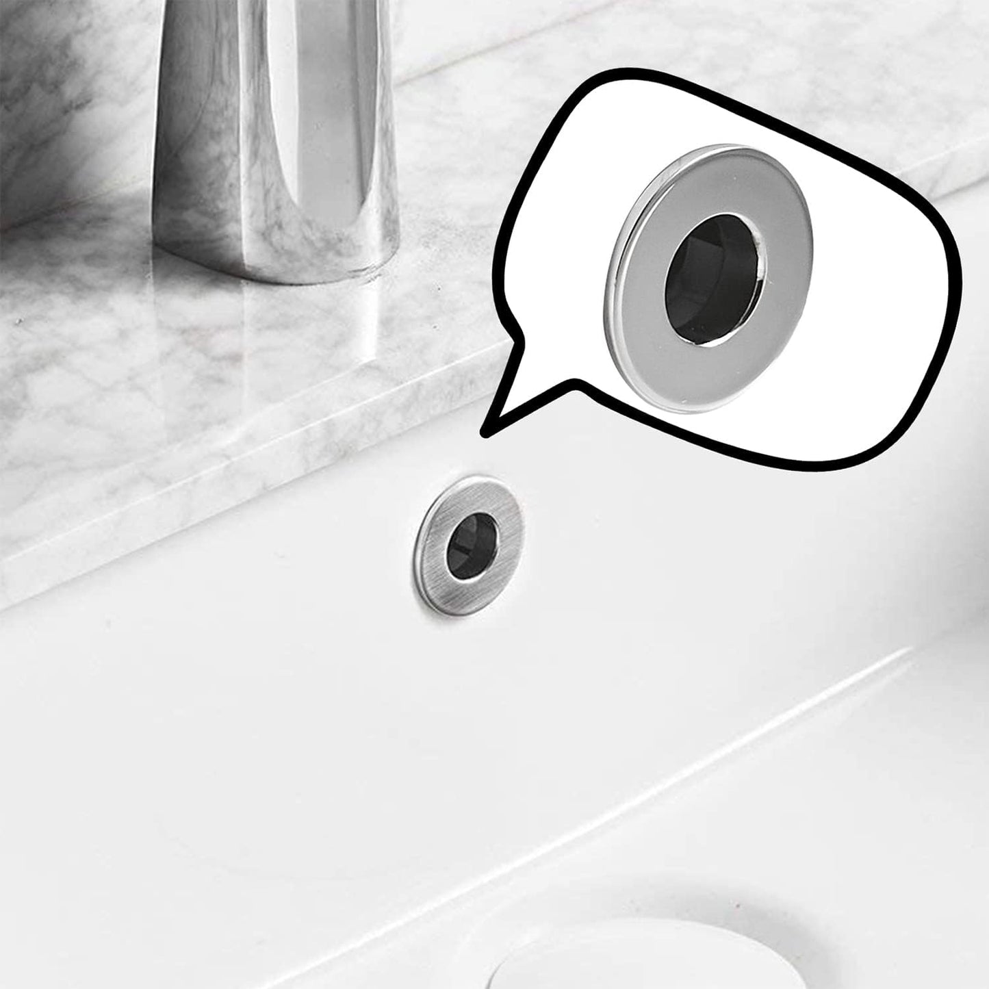Tapa desbordamiento lavabo níquel cepillado latón 2 Pzas
