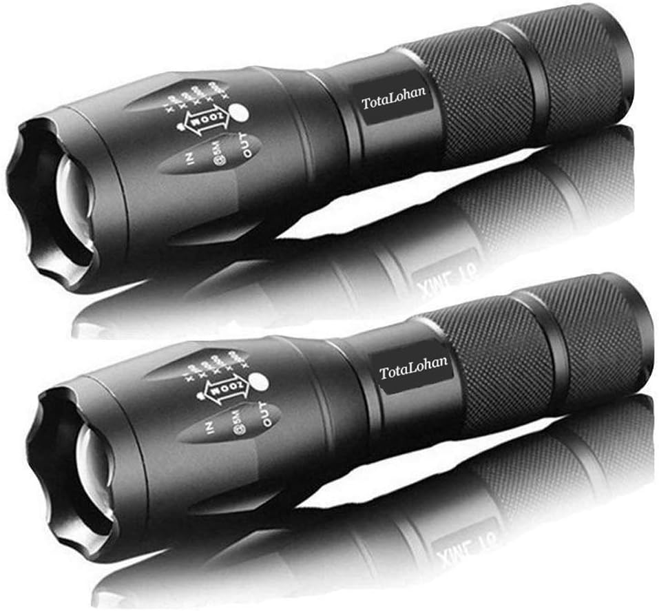 Linterna táctica LED 5 modos 2000lm para emergencias paquete 2