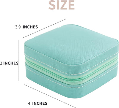 Caja organizadora joyas viaje con espejo azul
