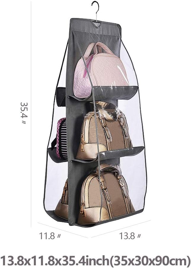 Percha bolsos organiz. armario 6 bolsillos grandes