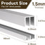 2 Rieles Aluminio Puertas Correderas 48x0.79pulg Plateado