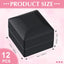 12 Cajas Joyería Terciopelo Negro LED para Anillo Collar